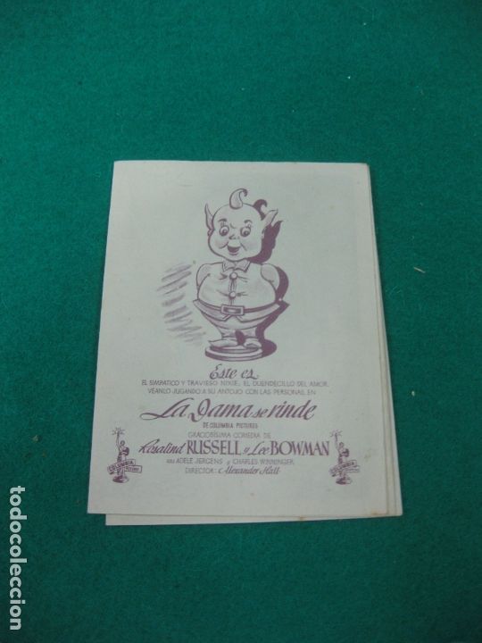Cine: PROGRAMA DE CINE. LA DAMA SE RINDE. RSALIND RUSSELL. LEE BOWMAN. - Foto 1