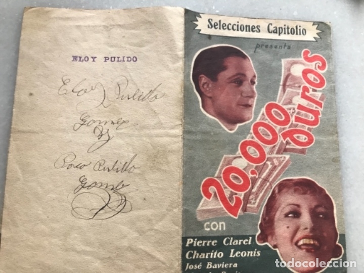 FOLLETO DE CINE DOBLE 20.000 DUROS. ELOY PULIDO (Cine - Folletos de Mano - Comedia)