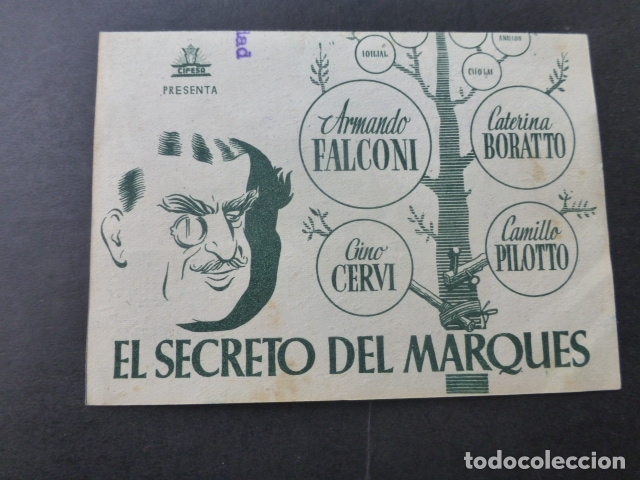 Cine: EL SECRETO DEL MARQUES PROGRAMA DE MANO DOBLE SIN PUBLICIDAD - Foto 1