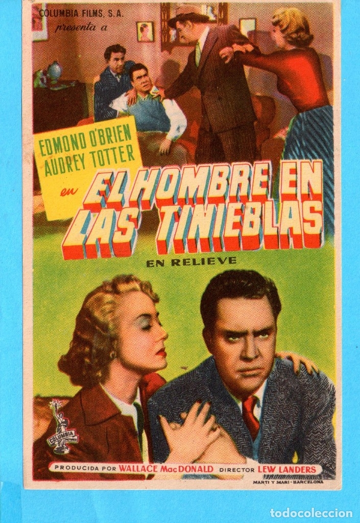 Cinema: FOLLETO DE EL HOMBRE EN LAS TINIEBLAS PUBLICIDAD DE CINEMA APOLO HOY