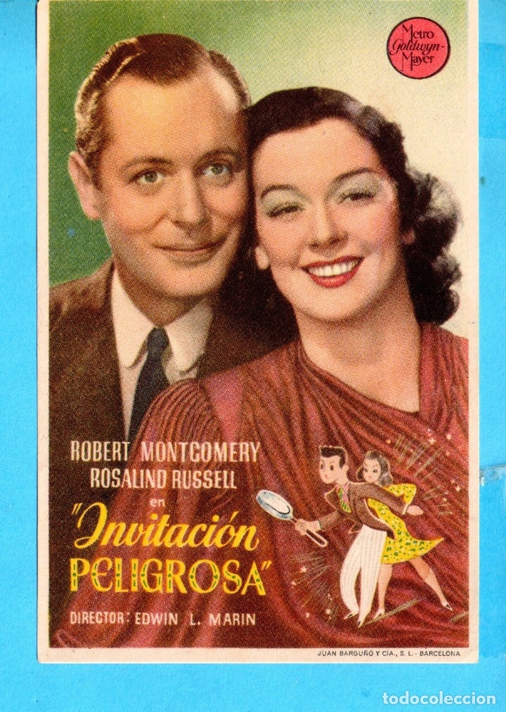 Cinema: FOLLETO DE INVITACI&Oacute;N PELIGROSA PUBLICIDAD DE CINE DE LORCA