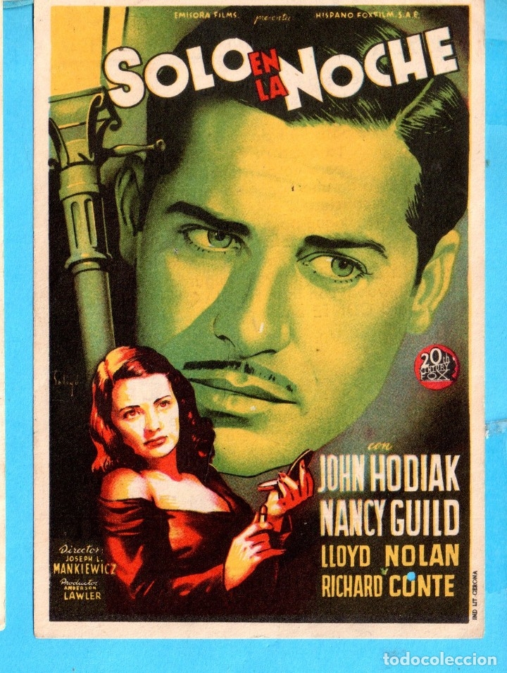 Cinema: FOLLETO DE SOLO EN LA NOCHE  PUBLICIDAD CINE DE NUEVO S.A.H.E.S.A. EL A&Ntilde;O 1947