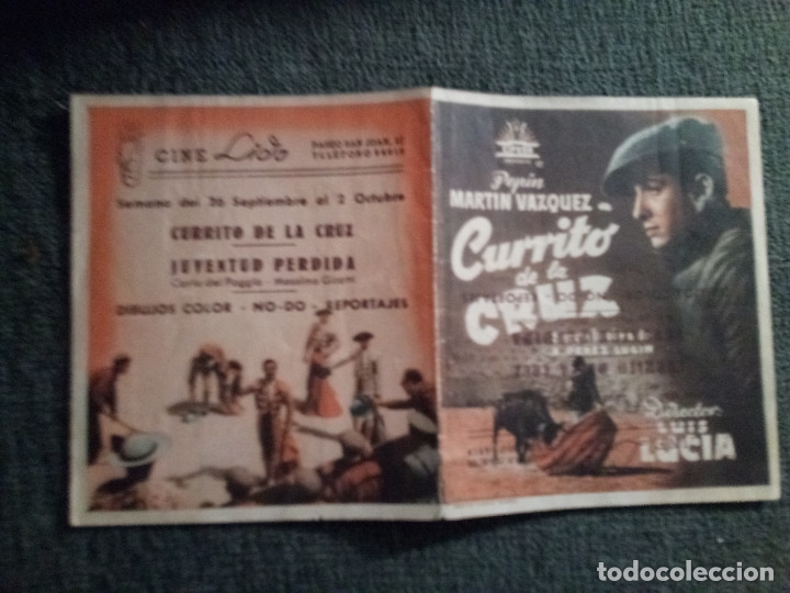 Kino: UNICO . Currito De La Cruz -  Con rarisimo error de impresi&oacute;n de publicidad
