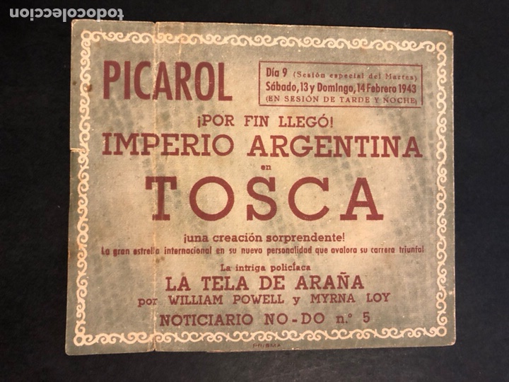 Cine: Programa tosca Imperio argentina.con publicidad - Foto 3