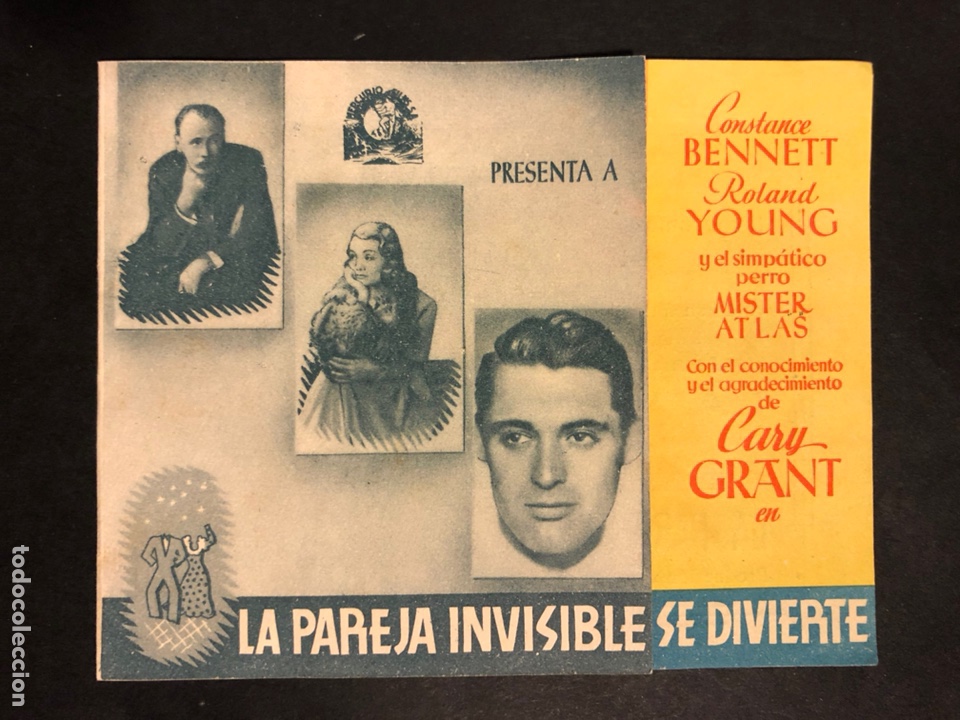 Cine: Programa la pareja invisible se divierte.constance bennett cary grant.con publicidad