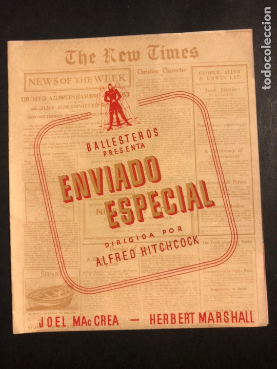 Cine: Programa enviado especial.herbert marshall Joel maccrea.alfred hitchcock.con publicidad Carcagente
