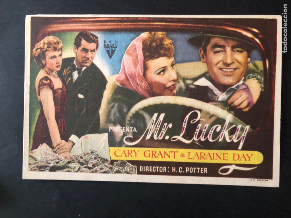 Cine: Programa mr lucky.cary grant laraine day.con publicidad sal&oacute;n moderno Carcagente