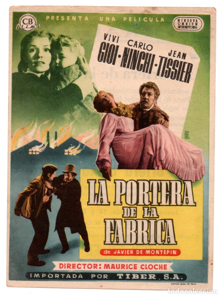 Kino: LA PORTERA DE LA F&Aacute;BRICA - VIVI GIOI, CARLO NINCHI, JEAN TISSIER - MAURICE CLOCHE - CINE TARRAGONA