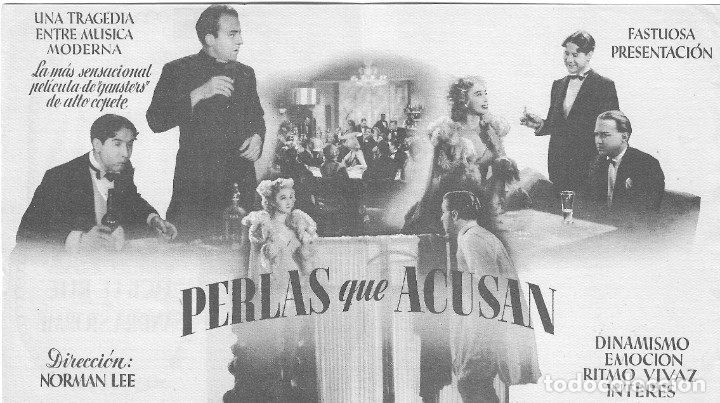 Cine: PROGRAMA DOBLE - PERLAS QUE ACUSAN - JACK LE RUE, SANDRA STORME - 1939 - SIN PUBLICIDAD. - Foto 2