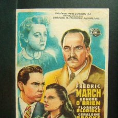 Cine: VIVE HOY PARA MAÑANA-FREDRIC MARCH-EDMOND O'OBRIEN-CINE MERCANTIL-BAÑOLAS-1950.. Lote 177511175