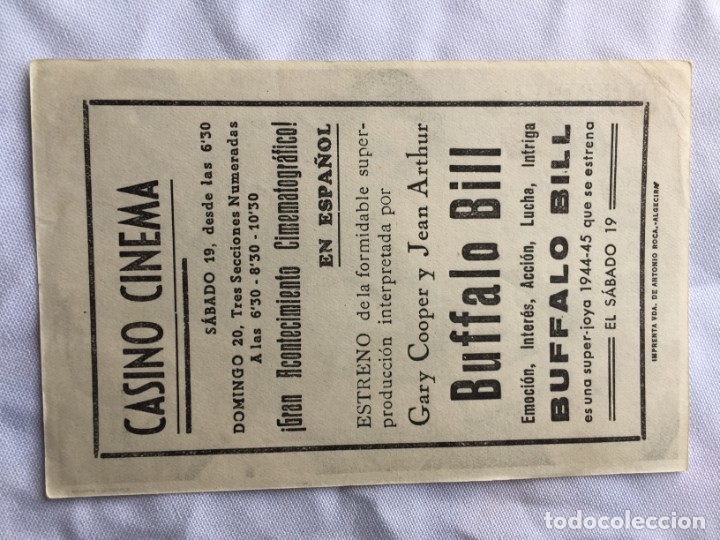 Cine: Bufalo Bill. Con publicidad - Foto 2