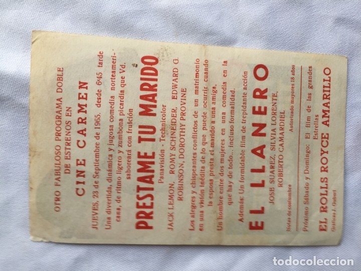Cine: Pr&eacute;stame tu marido Cine Carmen - Foto 2