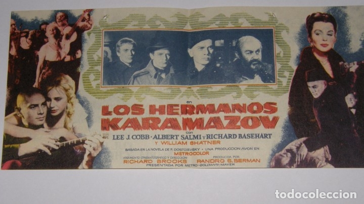 Cine: PROGRAMA DE CINE DOBLE LOS HERMANOS KARAMAZOV - Foto 1