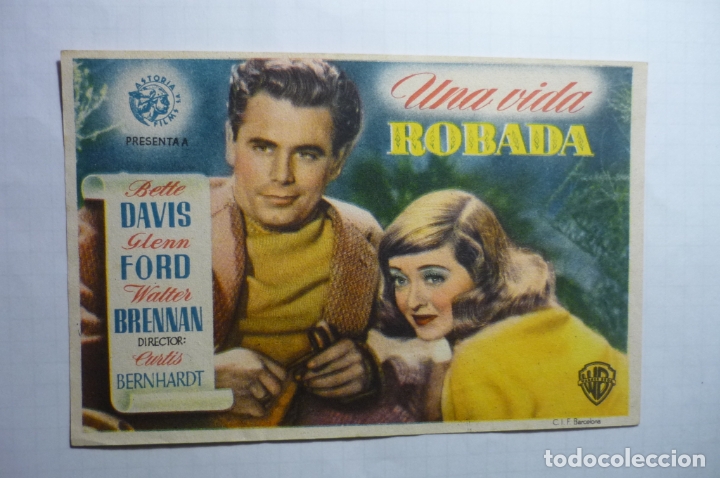 Cine: PROGRAMA UNA VIDA ROBADA .-BETTE DAVIS - Foto 1