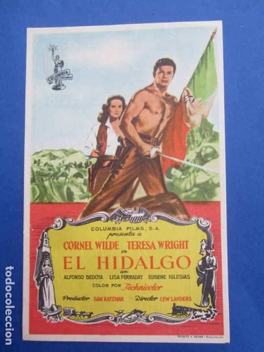  Foglietti di film di film antichi di cinema: EL HIDALGO ,cornel wilde , cine roch , alca&ntilde;iz
