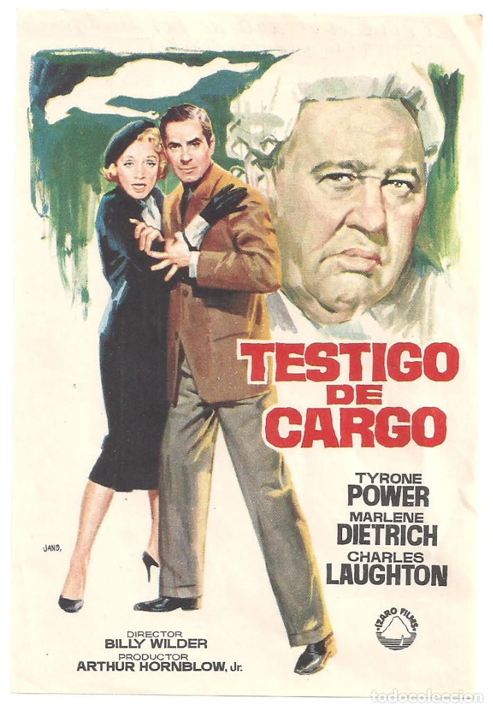 Cine: TESTIGO DE CARGO PROGRAMA SENCILLO IZARO TYRONE POWER MARLENE DIETRICH - Foto 1