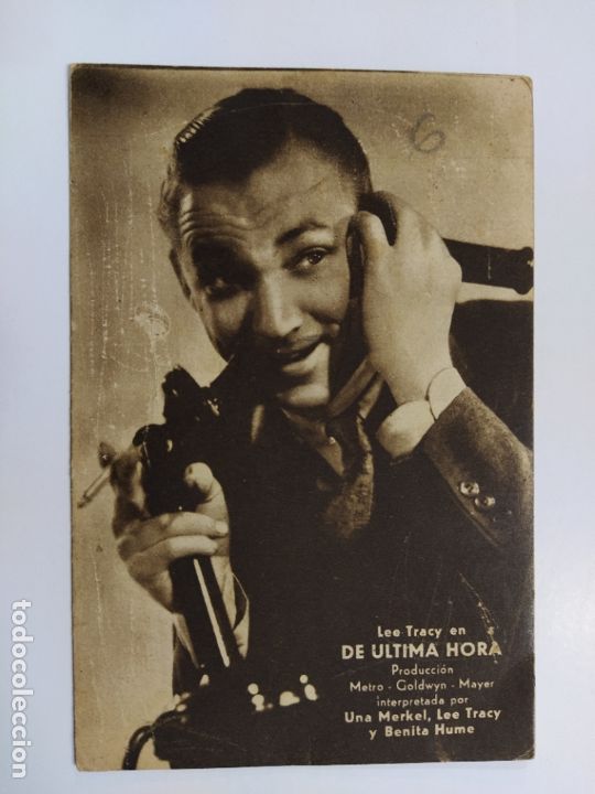 Kino: LEE TRACY-DE ULTIMA HORA-METRO GOLDWYN MAYER-PROGRAMA CINE-VER REVERSO-(62.952)