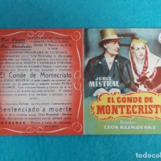 Cine: EL CONDE DE MONTECRISTO. AÑO 1954. JORGE MISTRAL, ELINA COLOMER, SANTIAGO GÓMEZ.... Lote 179192971