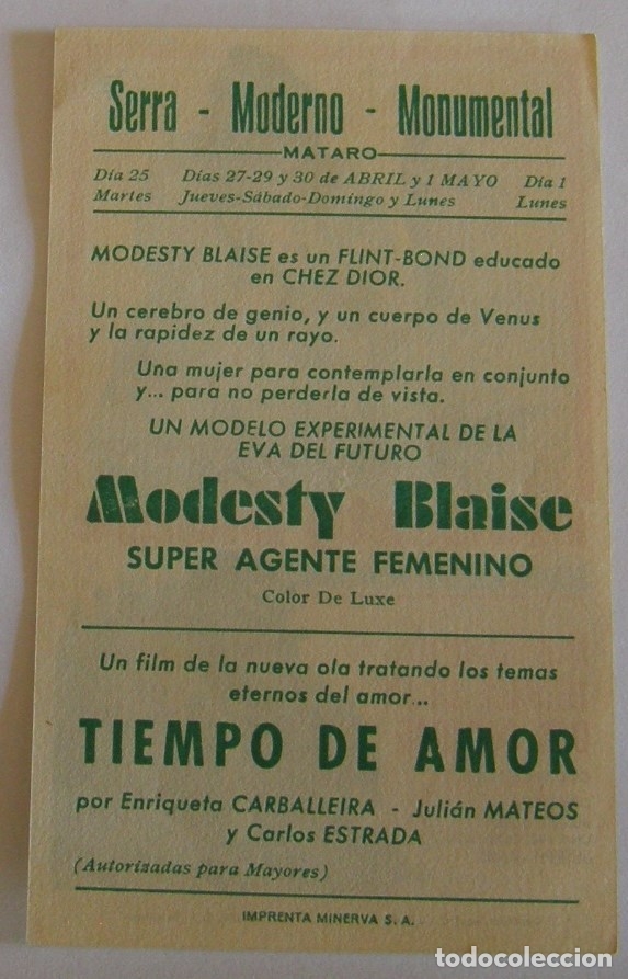 Cine: PROGRAMA DE CINE MODESTY BLAISE - Foto 2
