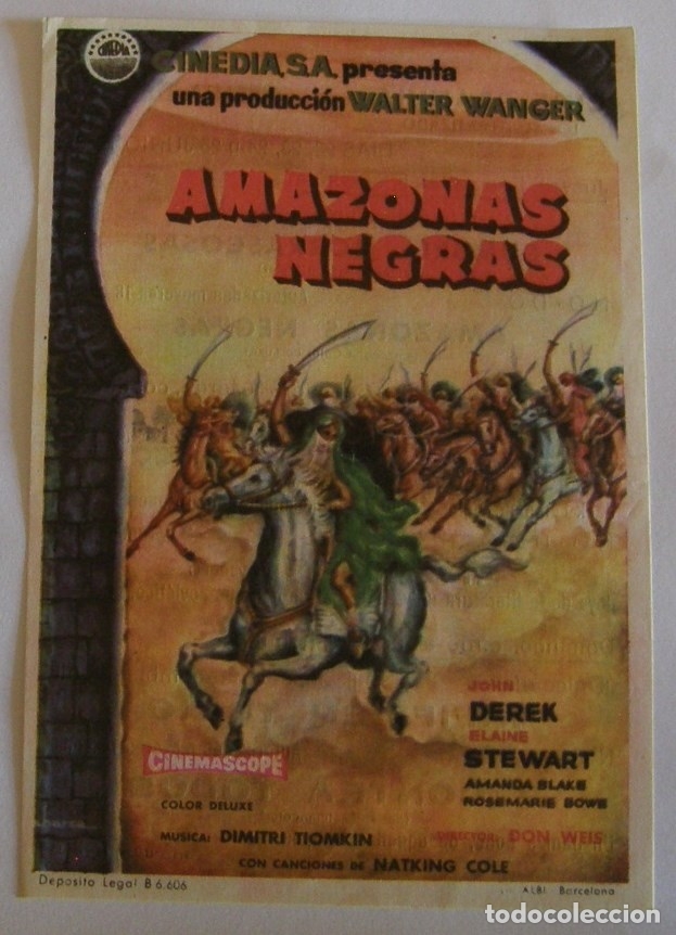 Cine: PROGRAMA DE CINE AMAZONAS NEGRAS JOHN DEREK ELAINE STEWART - Foto 1