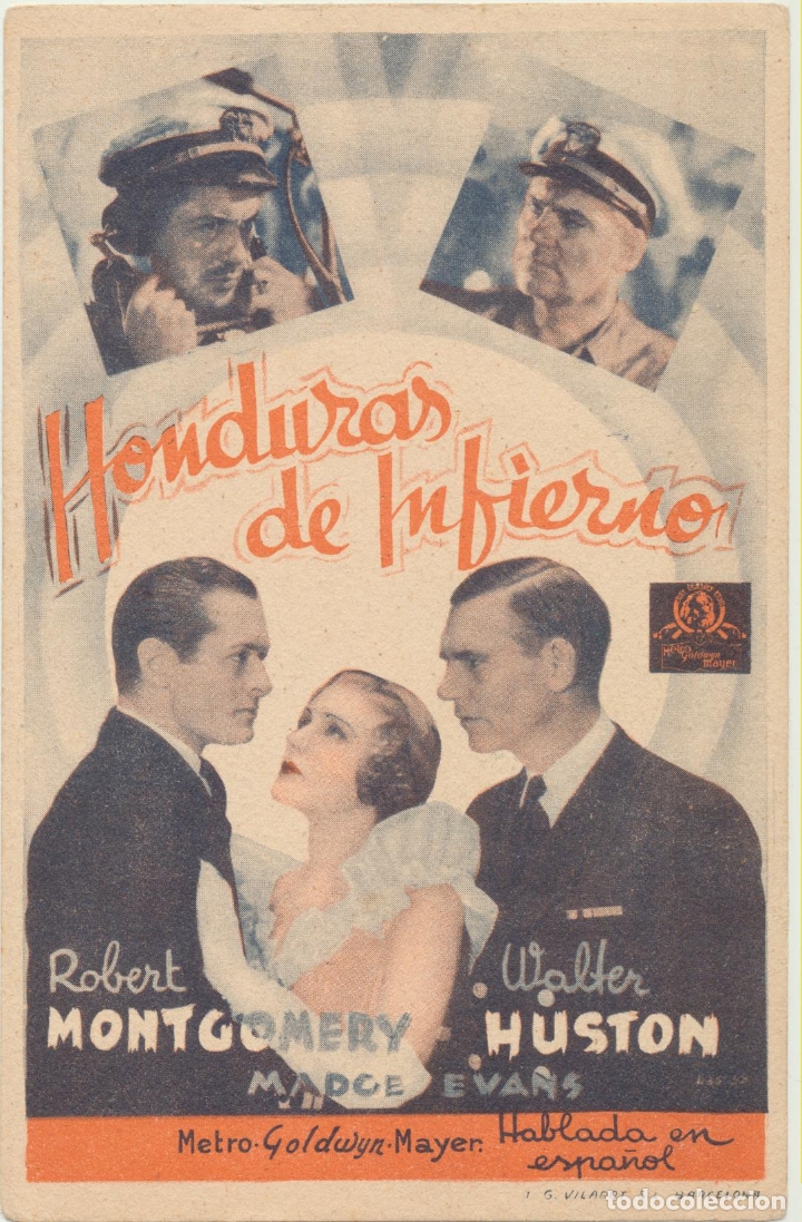 Cine: Honduras de Infierno. Programa-tarjeta de MGM - Foto 1