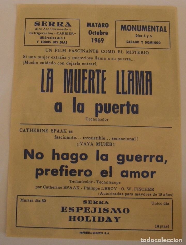 Cine: PROGRAMA DE CINE LA MUERTE LLAMA A LA PUERTA - Foto 2