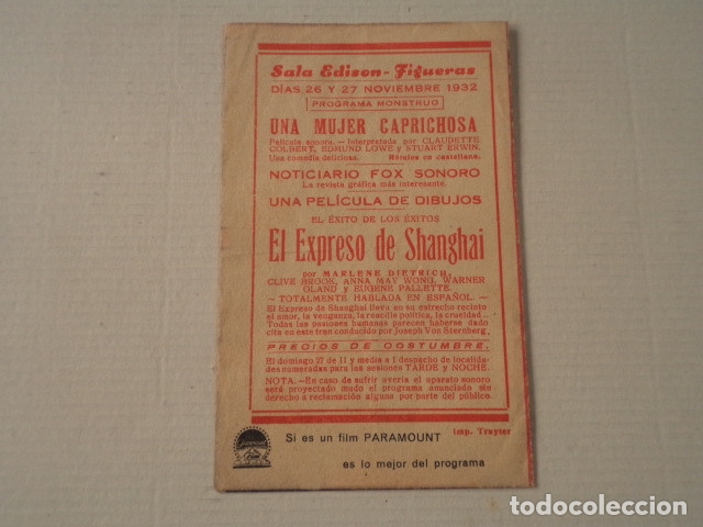 Cine: PROGRAMA EL EXPRESO DE SHANGHAI - SALA EDISON - Foto 3
