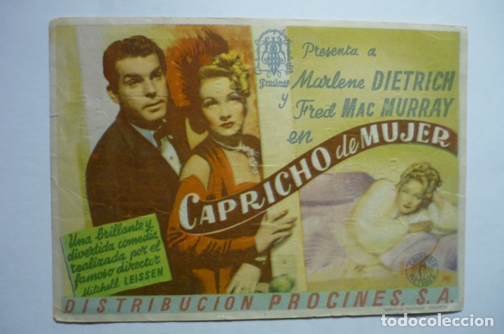 Cine: PROGRAMA CAPRICHO DE MUJER - Marlene dietrich -publicidad - Foto 1