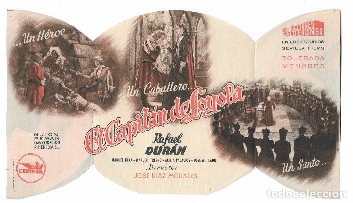 Cine: PROGRAMA TR&Iacute;PTICO - EL CAPIT&Aacute;N DE LOYOLA - RAFAEL DUR&Aacute;N - 1949 - SIN PUBLICIDAD. - Foto 2