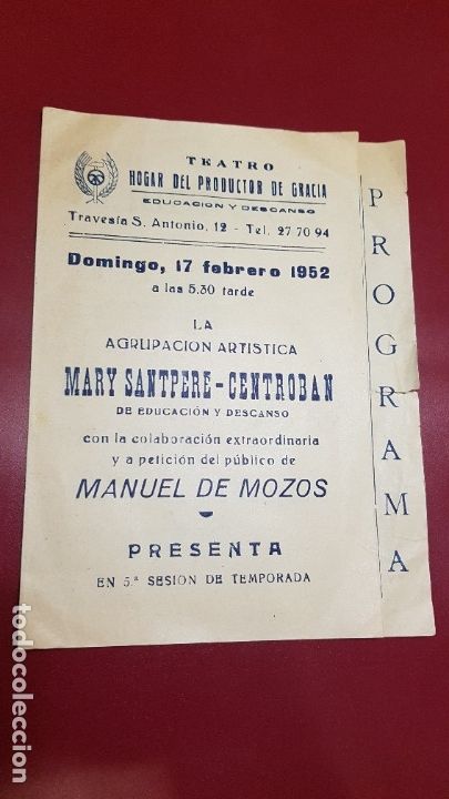 Cine: PROGRAMA DE MANO 1952 - TEATRO - EL ORGULLO DE ALBACETE - Foto 1