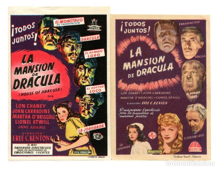 Cine: LA MANSI&Oacute;N DE DR&Aacute;CULA, con Lon Chaney. - Foto 1