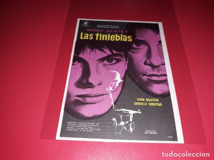 Cine: Romeo, Julieta y las Tinieblas. Publicidad del cine al dorso. A&ntilde;o 1960
