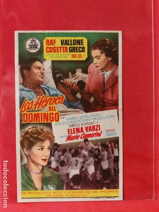  Foglietti di film di film antichi di cinema: LOS HEROES DEL DOMINGO 1952 SIN PUBLICIDAD