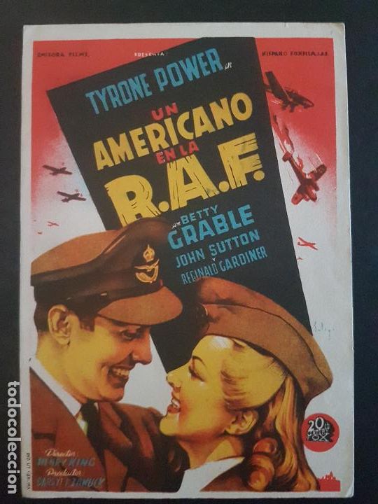 Cine: UN AMERICANO EN LA RAF PROGRAMA DE MANO SIMPLE - Foto 1