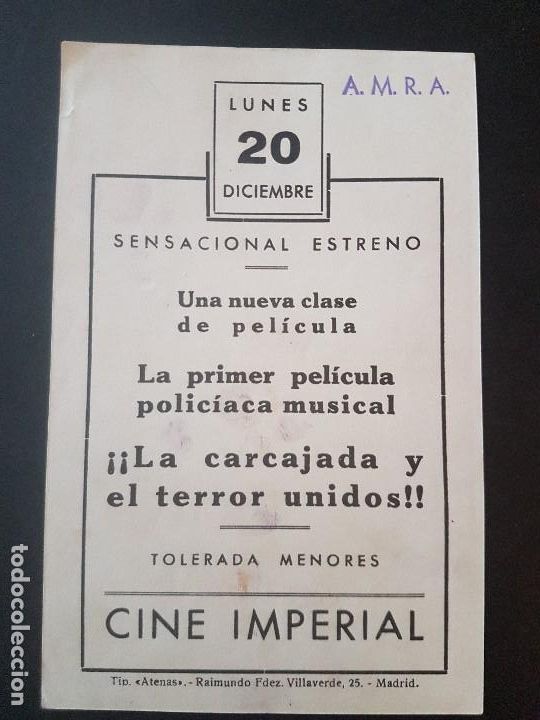 Cine: EL CASTILLO DE LOS MISTERIOS PROGRAMA DE MANO MADRID CINE IMPERIAL - Foto 2