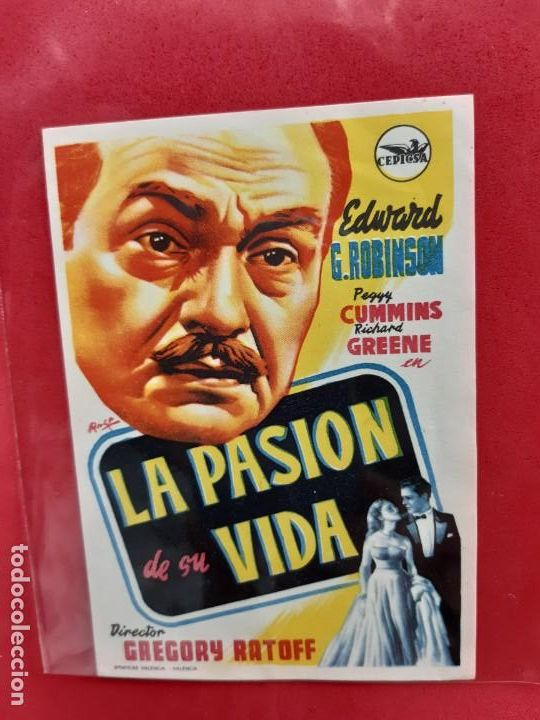 Folhetos de m&atilde;o de filmes antigos de cinema: La Pasi&oacute;n de su Vida 1950 Sin publicidad