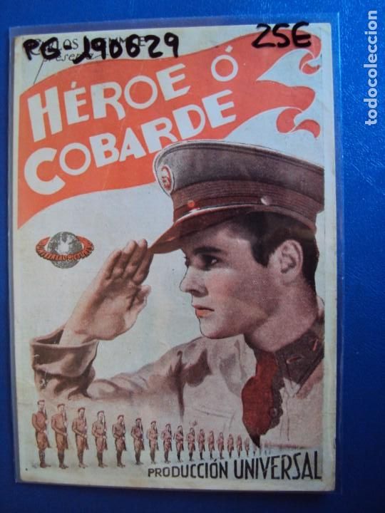 Cine: (PG-190629)PROGRAMA DE CINE - HEROE O COBARDE - CINE RAMBLA - Foto 1