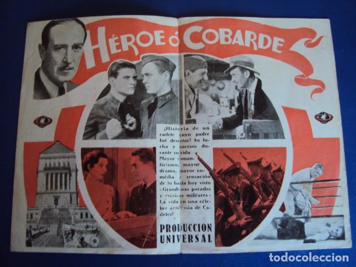 Cine: (PG-190629)PROGRAMA DE CINE - HEROE O COBARDE - CINE RAMBLA - Foto 3