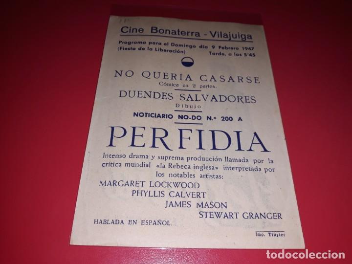Cine: Perfidia. Publicidad al dorso. A&ntilde;o 1943 - Foto 2