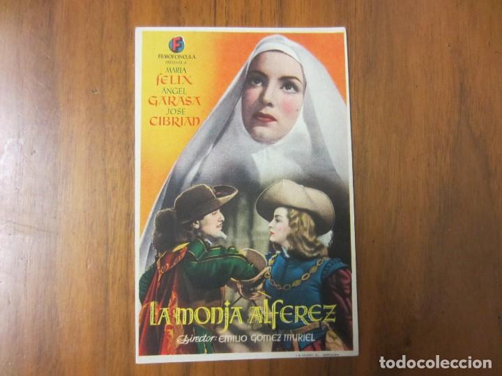 Cine: PROGRAMA DE CINE FOLLETO DE MANO-LA MONJA ALFEREZ-A&Ntilde;OS 40-50 SIN PUBLICIDAD