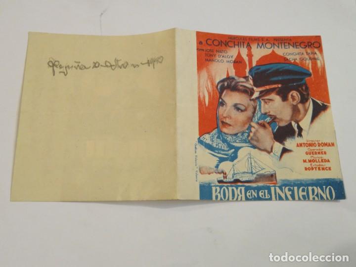 Cine: Programa de cine Boda en el infierno. Conchita Montenegro. - Foto 1