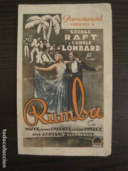 Cine: RUMBA-GEORGE RAFT Y CAROLE LOMBARD-PROGRAMA DE CINE DOBLE-VER FOTOS-(V-18.645)
