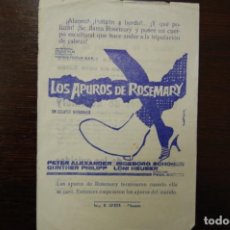 Cine: LOS APUROS DE ROSEMARY -CINEMA CAPITOL- ALICANTE, SEPTIEMBRE 1965