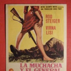 Cine: FOLLETO DE MANO PELÍCULA - FILM - LARGOMETRAJE - LA MUCHACHA Y EL GENERAL - CINE VICTORIA 18-9-1968