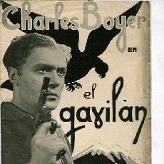 Cine: FOLLETO DE MANO EL GAVILAN CON CHARLES BOYER, DOBLE, CINE TEATRO DE VERANO, 1936 NNI