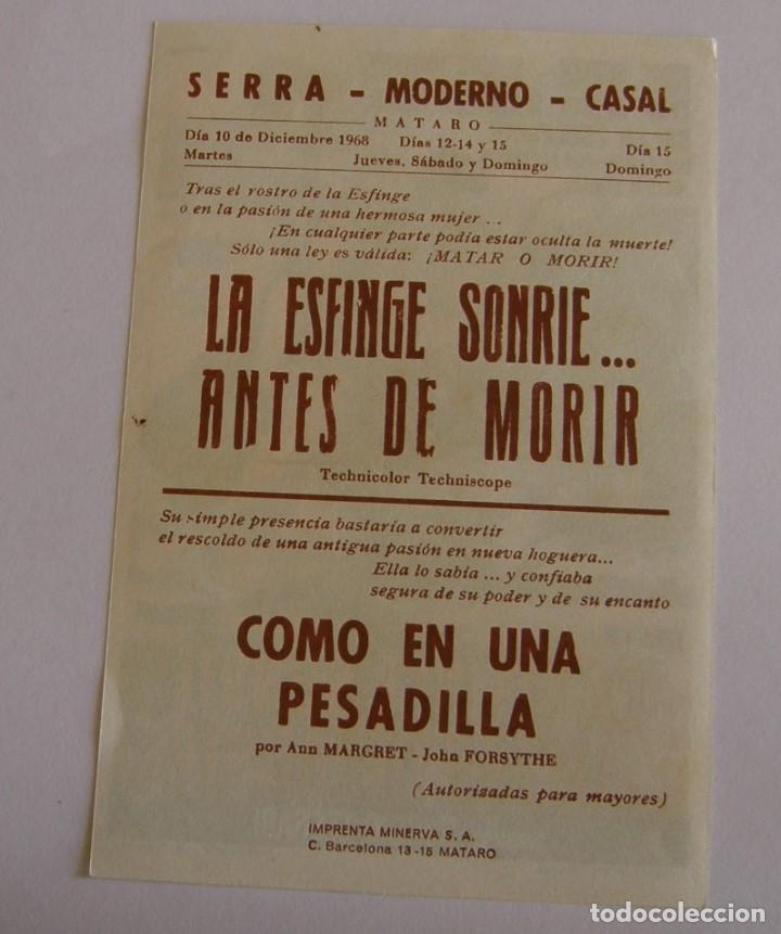 Cine: PROGRAMA DE CINE LA ESFINGE SONRIE...ANTES DE MORIR - Foto 2