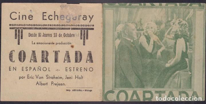Cine: Programa doble de COARTADA (1937) - Cine Echegaray de M&aacute;laga - Foto 1