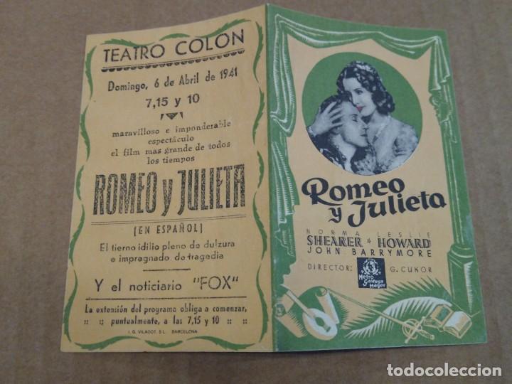 Cine: Programa de cine. Julieta y Romeo. Teatro Col&oacute;n. Barcelona ?.