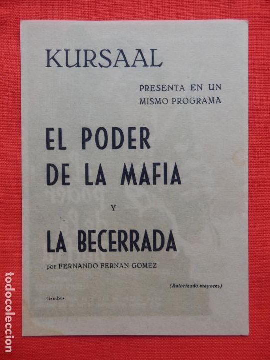 Cine: el poder de la mafia, impecable sencillo, alberto sordi, con publi kursaal Reus - Foto 2
