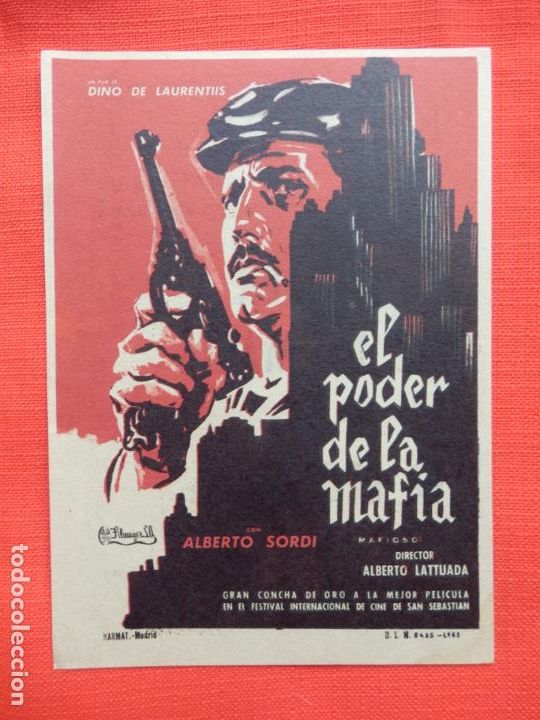 Cine: el poder de la mafia, impecable sencillo, alberto sordi, con publi kursaal Reus - Foto 1